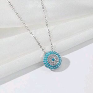 Elegant Silver and Blue Pendant Necklace